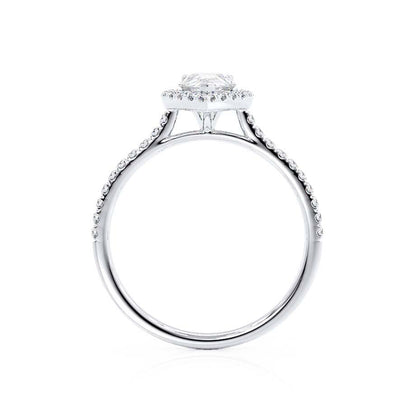 Pear Halo & Pave Lab Grown Diamond Engagement Ring