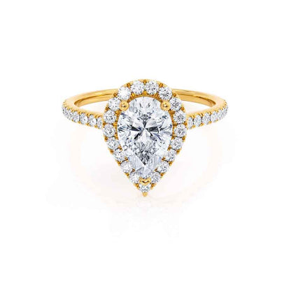 Pear Halo & Pave Lab Grown Diamond Engagement Ring