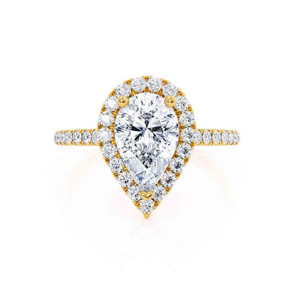 Pear Halo & Pave Lab Grown Diamond Engagement Ring