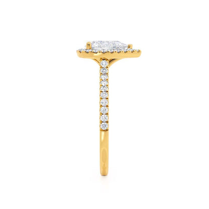 Pear Halo & Pave Lab Grown Diamond Engagement Ring