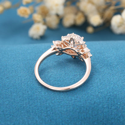 Oval Cluster Lab Grown Diamond Engagement Ring