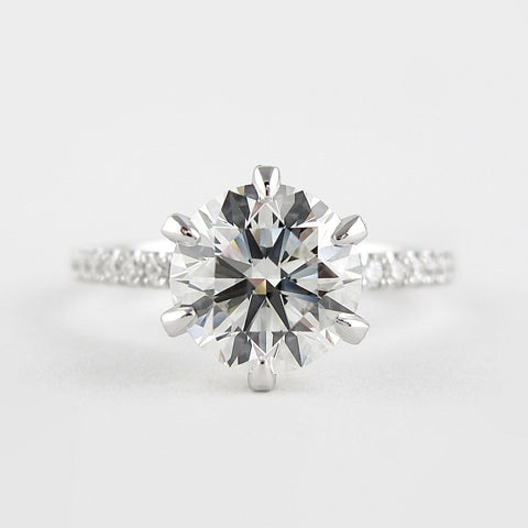 1.5 CT Round Cut Pave Setting Moissanite Engagement Ring 1