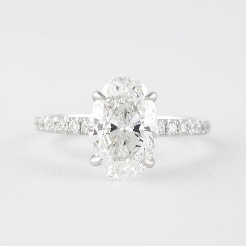 1.91 CT Oval Cut Pave Setting Moissanite Engagement Ring 1