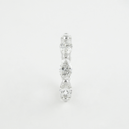 2.1 CT Marquise Bubble Prong Setting Moissanite Wedding Band 3