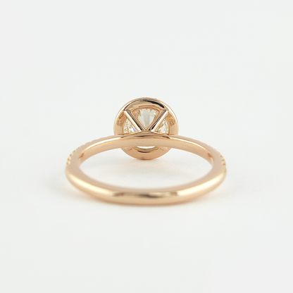 1.0 CT Round Cut Halo Style Moissanite Engagement Ring 3