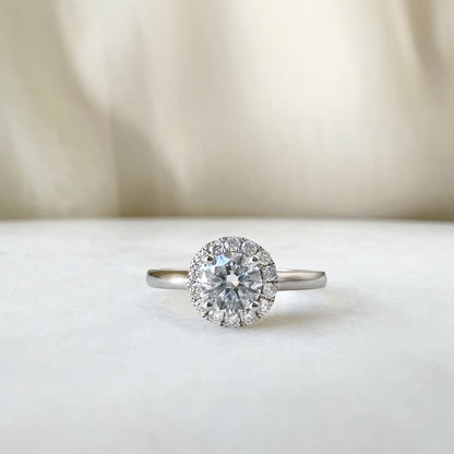 Round Halo Lab Grown Diamond Engagement Ring