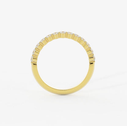 0.35 TCW Round Cut Half Eternity Moissanite Wedding Band 6