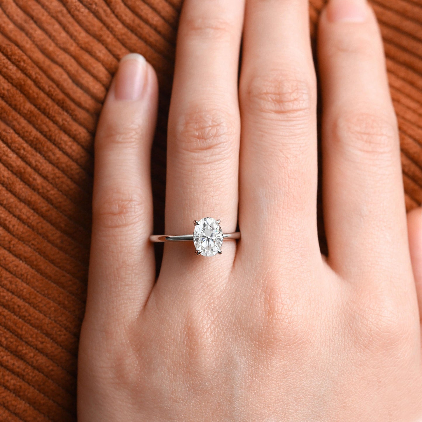 Oval Solitaire Lab Grown Diamond Engagement Ring