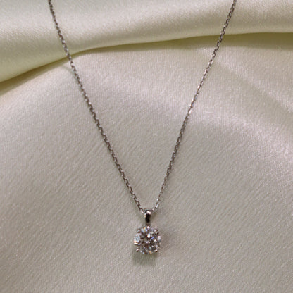 0.3 CT Round Cut Solitaire Moissanite Necklace