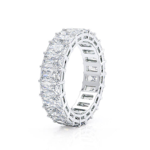 7.26 CT Radiant Shaped Moissanite Full Eternity Style Wedding Band 4