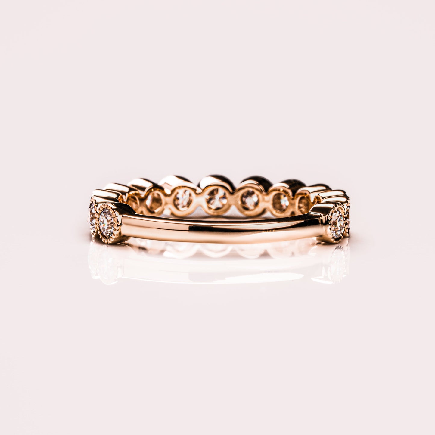 0.7 TCW Round Milgrain Lab Grown Diamond Wedding Band