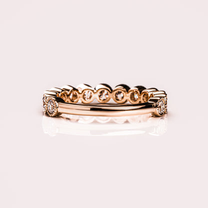 0.7 TCW Round Milgrain Lab Grown Diamond Wedding Band