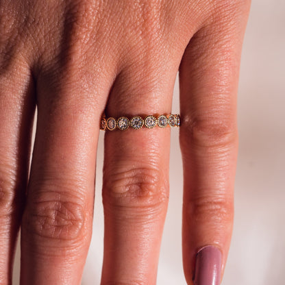 0.7 TCW Round Milgrain Lab Grown Diamond Wedding Band