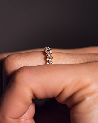 0.7 TCW Round Milgrain Lab Grown Diamond Wedding Band