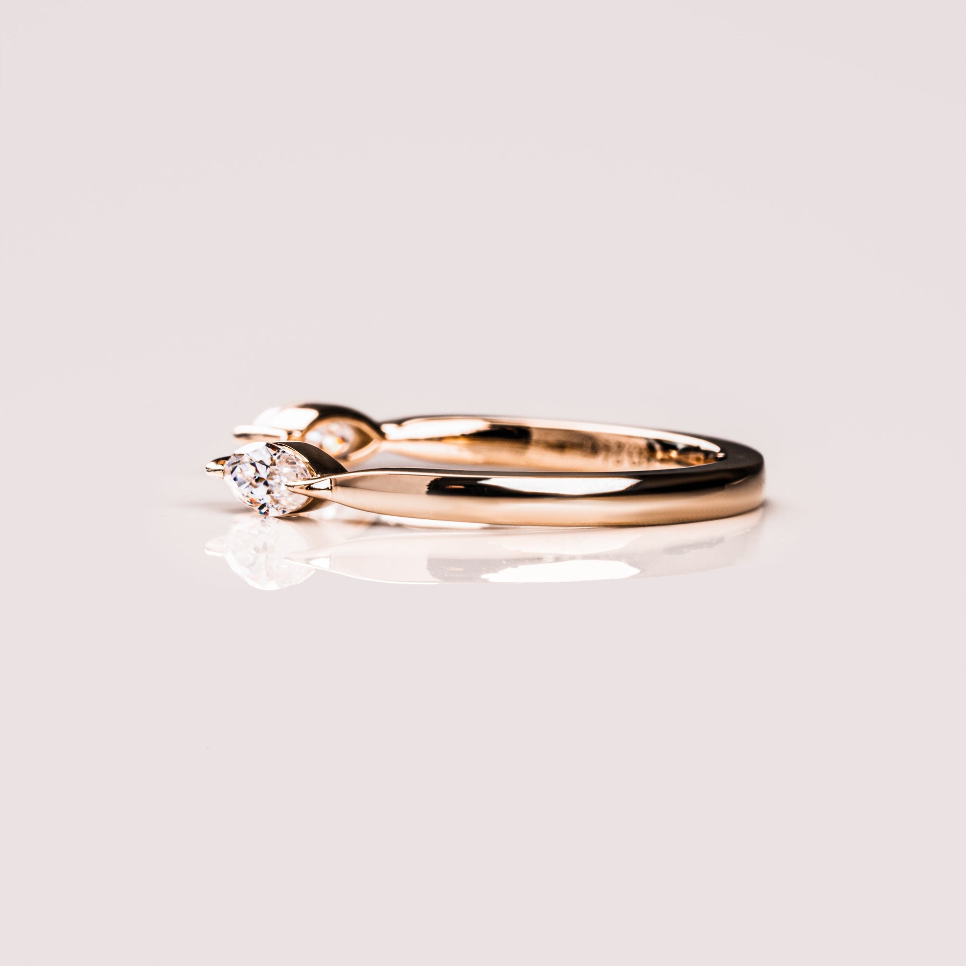 0.34 TCW Marquise Open Shank Lab Grown Diamond Wedding Band