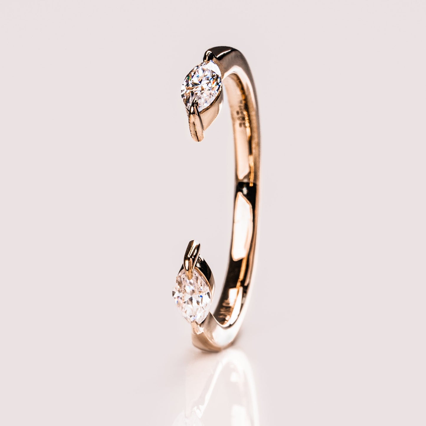 0.34 TCW Marquise Open Shank Lab Grown Diamond Wedding Band