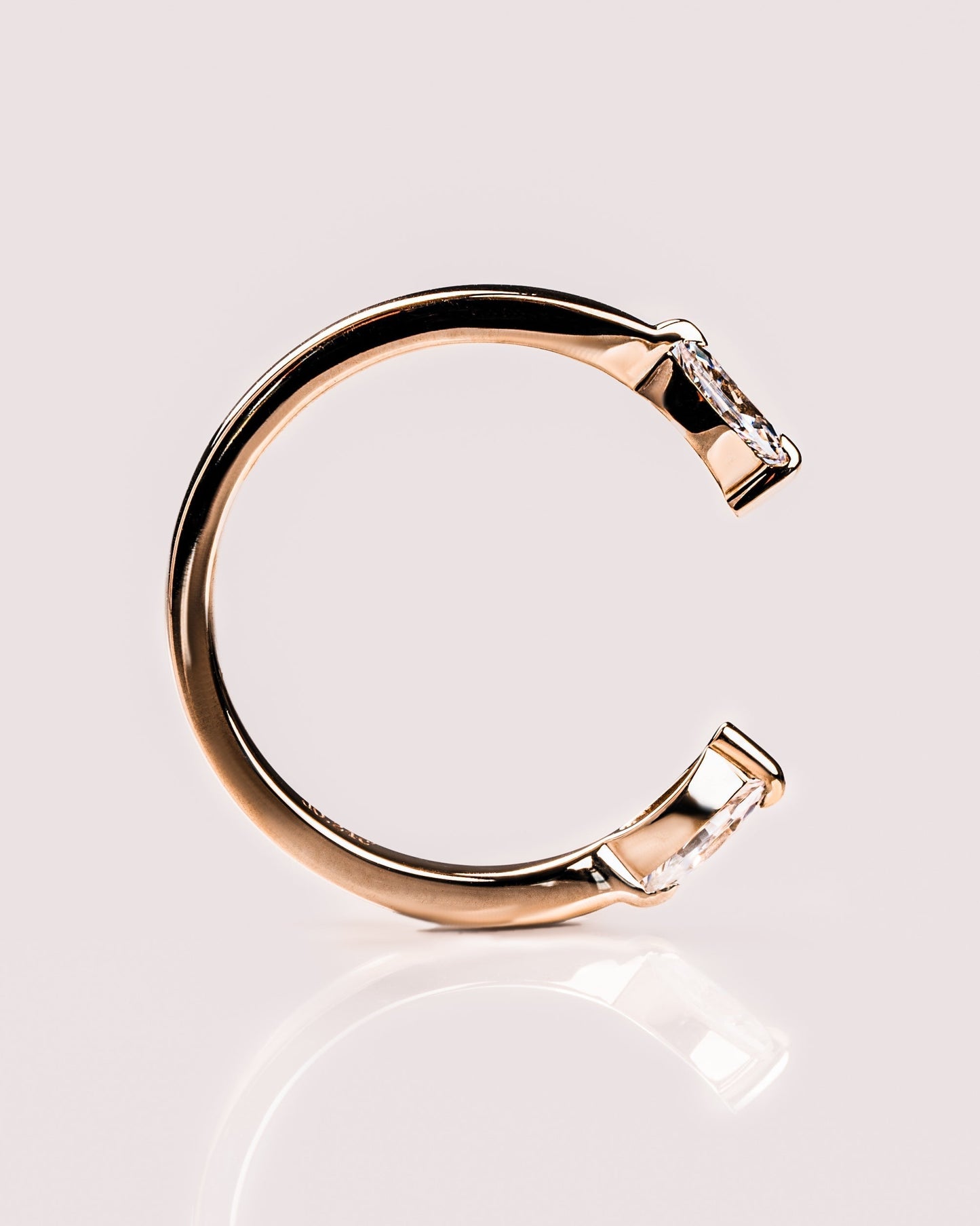 0.34 CT Marquise Shaped Lab Grown Diamond open Wedding Band