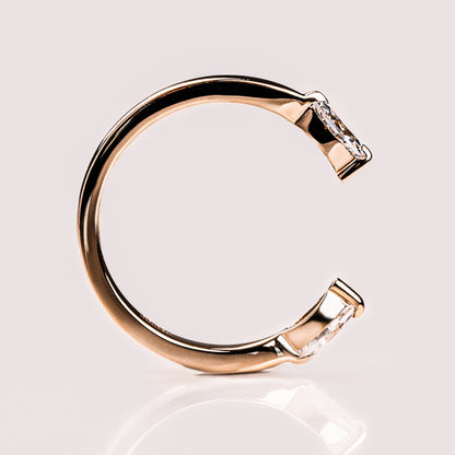 0.34 TCW Marquise Open Shank Lab Grown Diamond Wedding Band