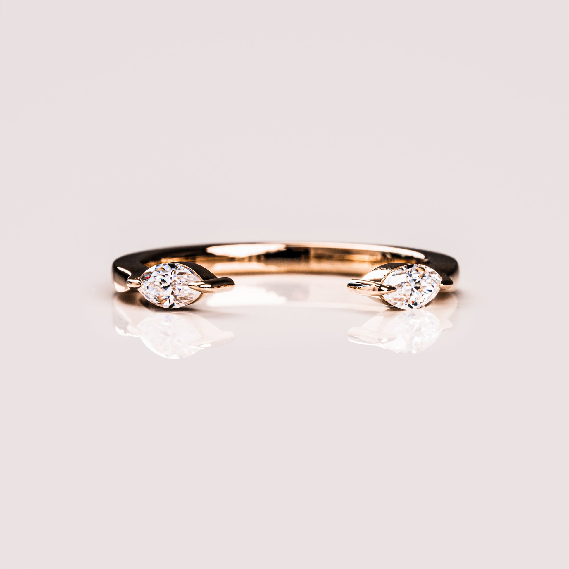 0.34 TCW Marquise Open Shank Lab Grown Diamond Wedding Band