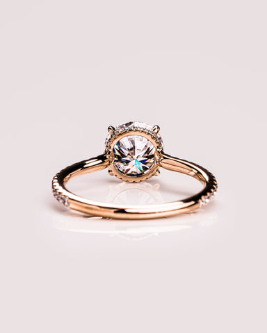 2.26 CT Round Cut Moissanite Engagement Ring With Hidden Halo Setting