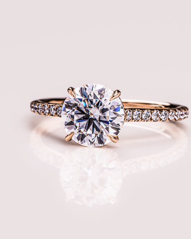 2.26 CT Round Cut Moissanite Engagement Ring With Hidden Halo Setting
