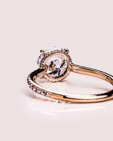 2.26 CT Round Cut Moissanite Engagement Ring With Hidden Halo Setting