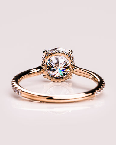 2.26 CT Round Cut Moissanite Engagement Ring With Hidden Halo Setting