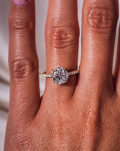 2.26 CT Round Cut Moissanite Engagement Ring With Hidden Halo Setting