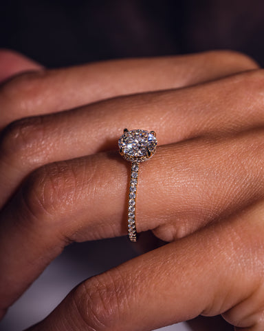 2.26 CT Round Cut Moissanite Engagement Ring With Hidden Halo Setting