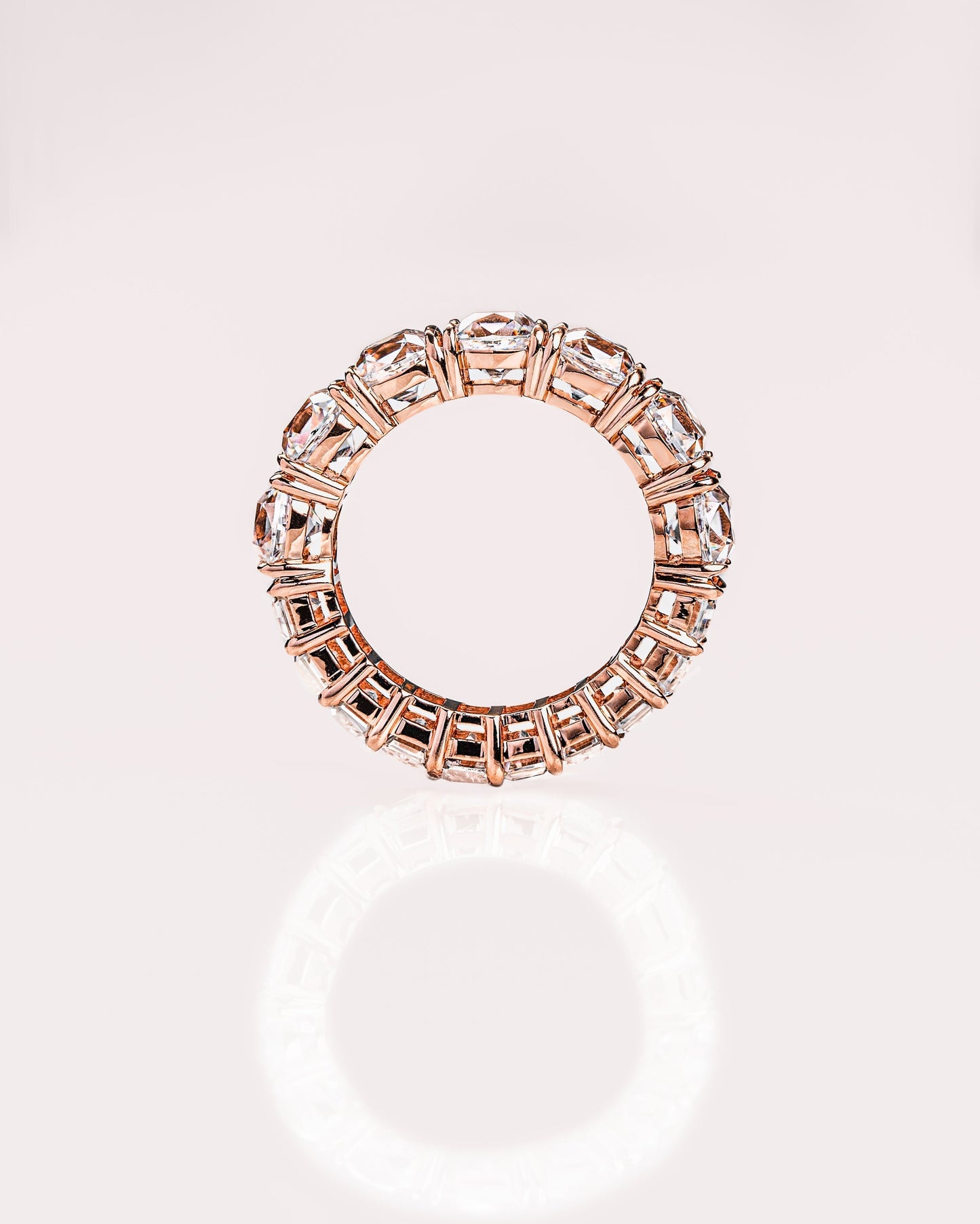 8.9 CT Emerald & Cushion Shaped Full Eternity Lab Grown Diamond Wedding Band