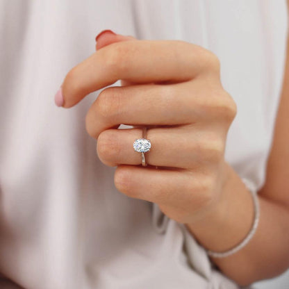 1.50 CT Oval Shaped Moissanite Solitaire Style Engagement Ring 2