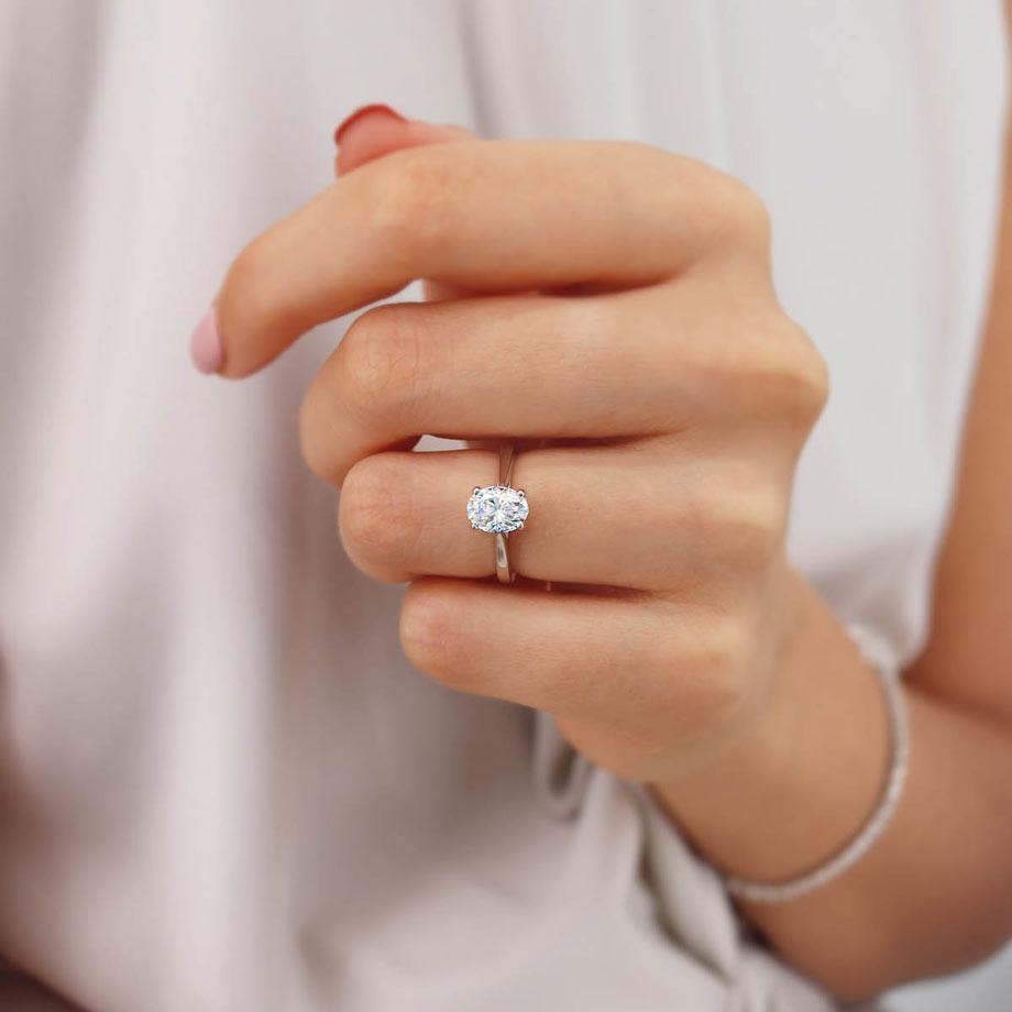 Oval Solitaire Lab Grown Diamond Engagement Ring