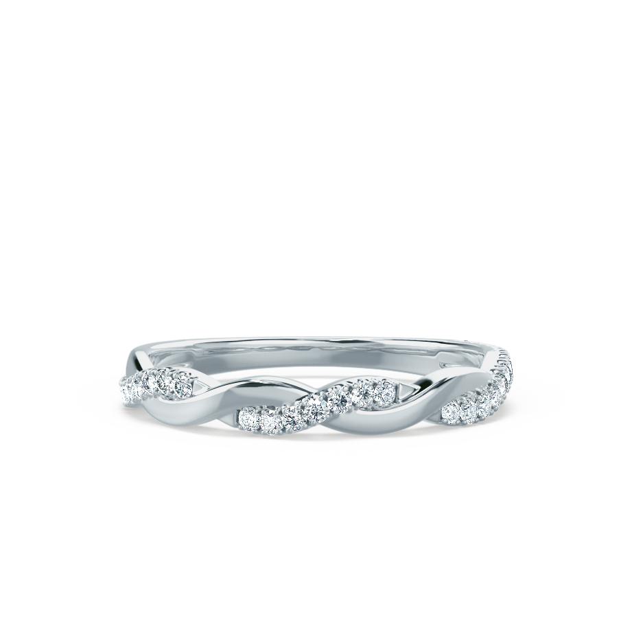 0.20 CT Round Shaped Moissanite Twig Style Wedding Band 2