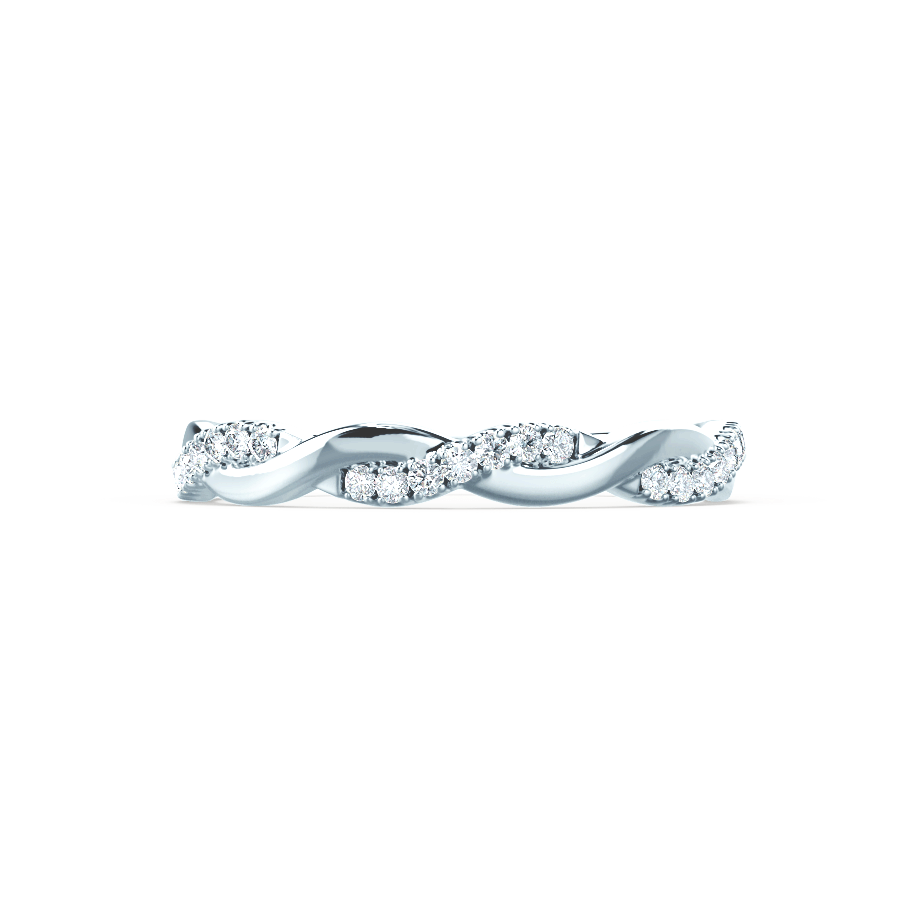 0.20 CT Round Shaped Moissanite Twisted Style Wedding Band 3