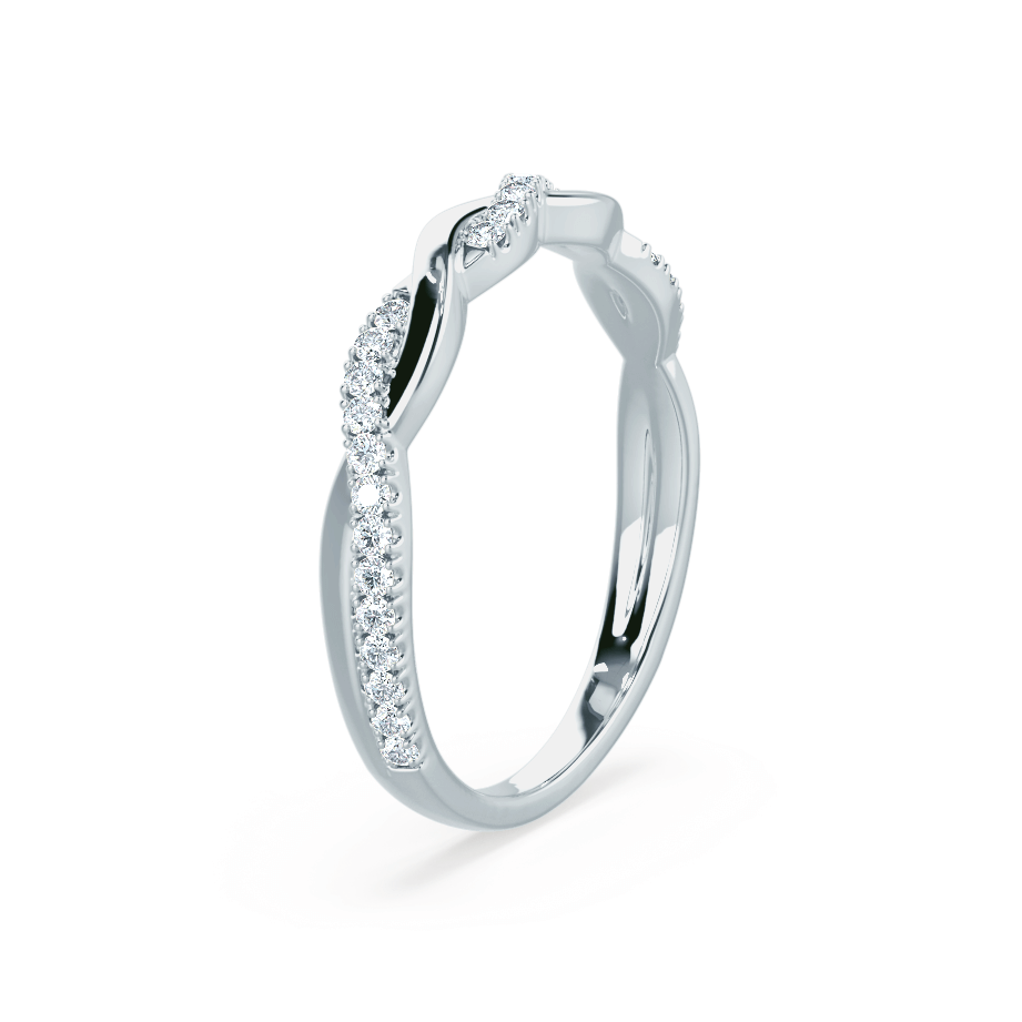 0.20 CT Round Shaped Moissanite Twisted Style Wedding Band 4