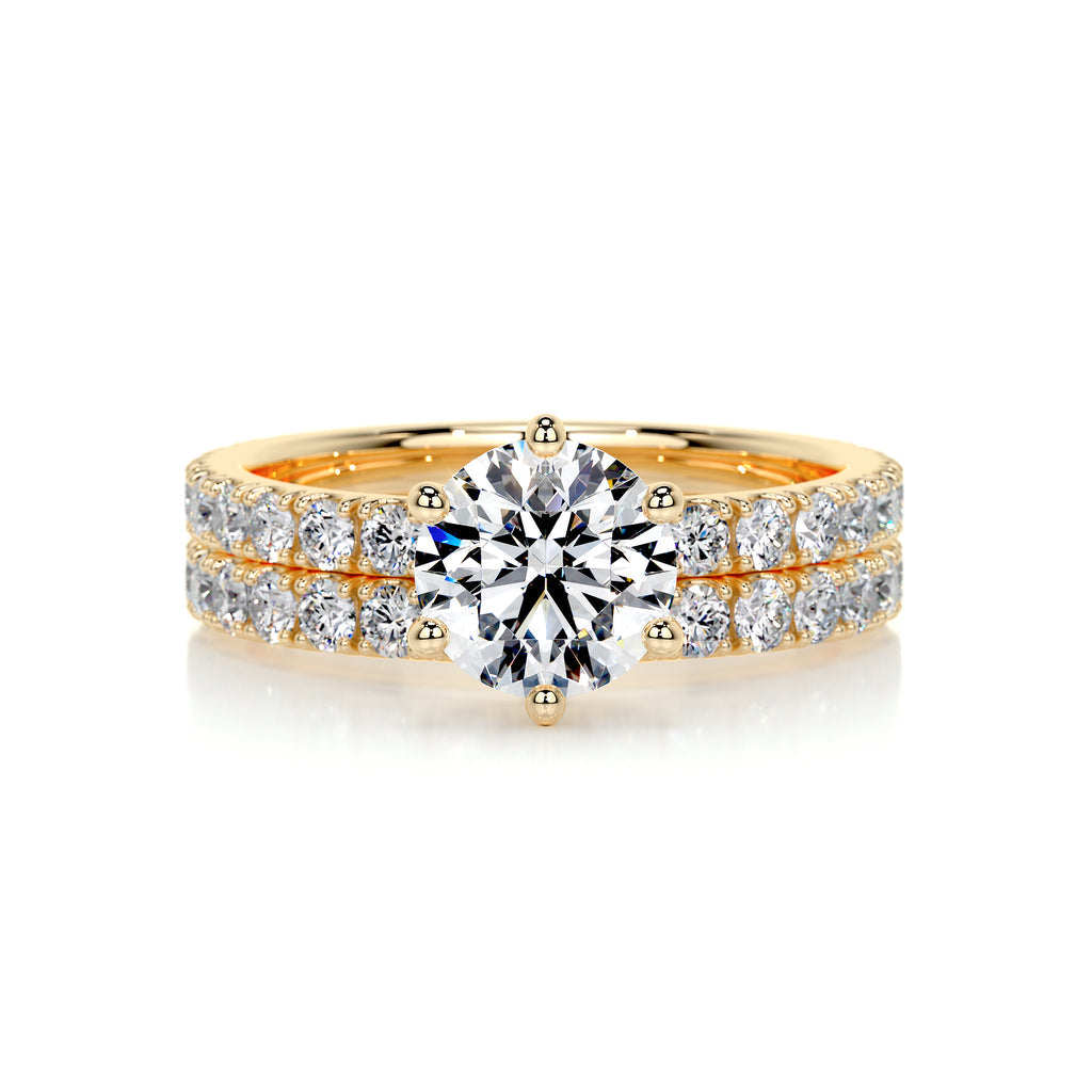 1.50 CT Round Solitaire CVD F/VS Diamond Bridal Ring Set 7