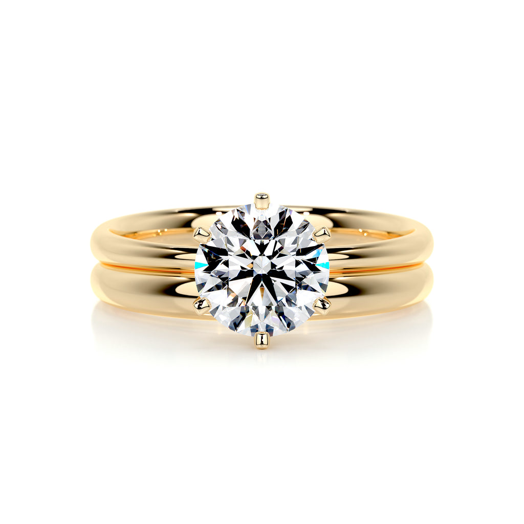 1.50 CT Round Solitaire CVD F/VS Diamond Bridal Ring Set 8