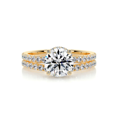 1.25 CT Round Hidden Halo CVD F/VS Diamond Bridal Ring Set 8