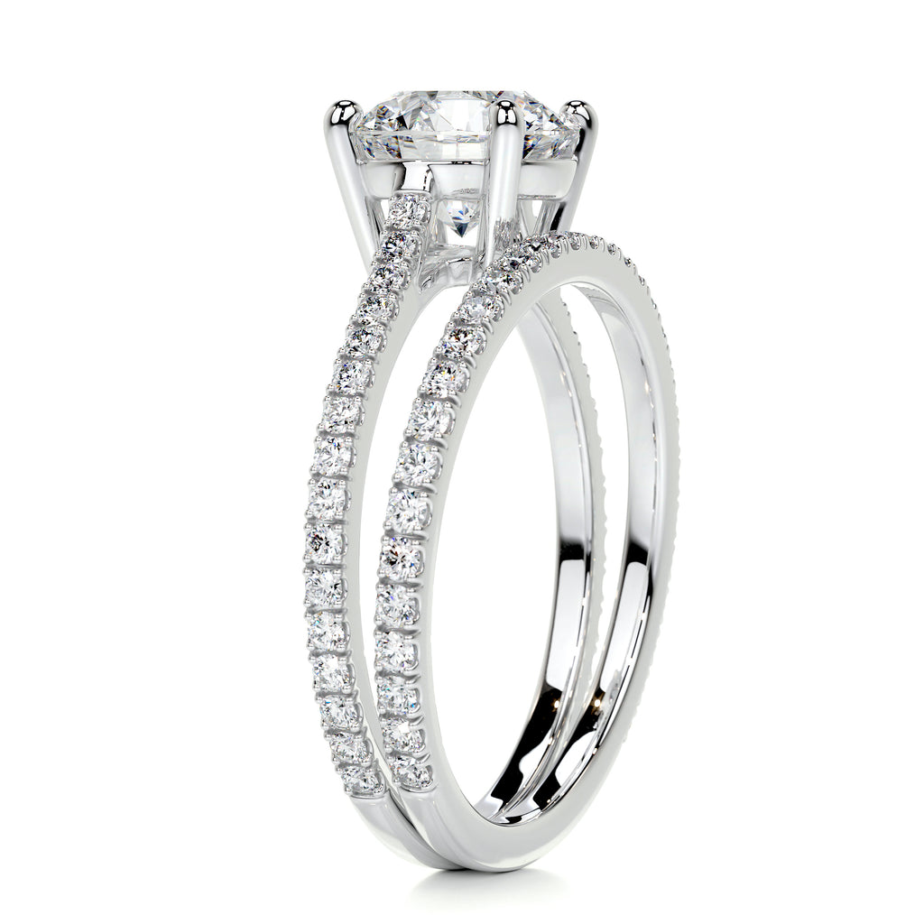 1.50 CT Round Solitaire CVD F/VS Diamond Bridal Ring Set 6