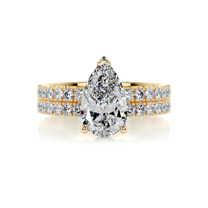 2.0 CT Pear Solitaire CVD F/VS Diamond Bridal Set 7