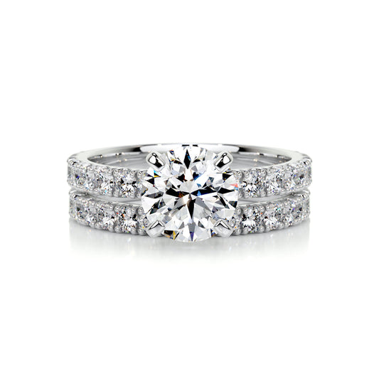 1.50 CT Round Solitaire CVD F/VS Diamond Bridal Ring Set 1