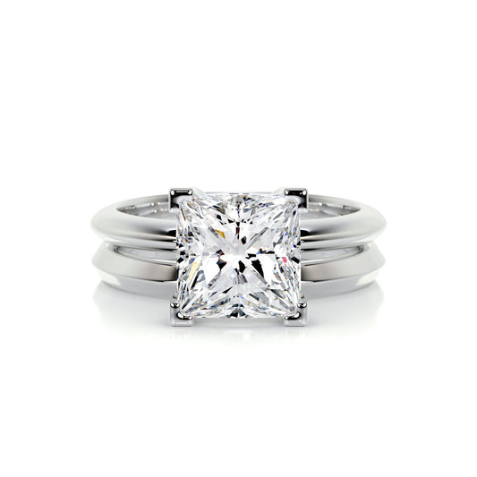 2.0 CT Princess Solitaire CVD F/VS Diamond Bridal Set 1