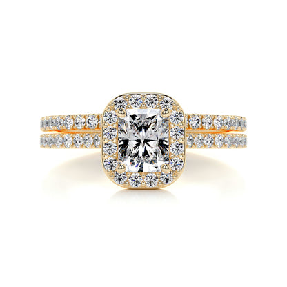 1.0 CT Radiant Halo CVD F/VS Diamond Bridal Ring Set 6
