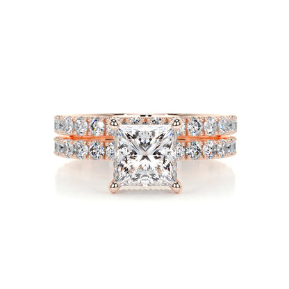 1.50 CT Princess Hidden Halo CVD F/VS Diamond Bridal Ring Set 11