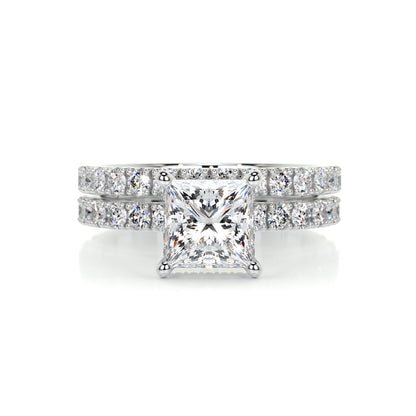 1.50 CT Princess Hidden Halo CVD F/VS Diamond Bridal Ring Set 1