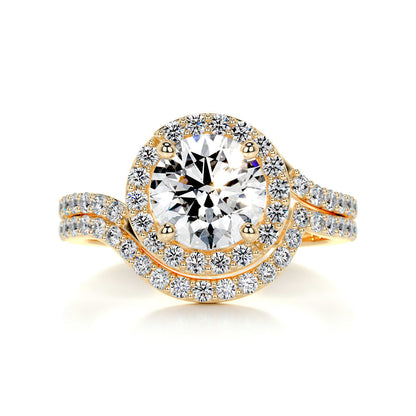 1.50 CT Round Halo CVD F/VS Diamond Bridal Ring Set 6