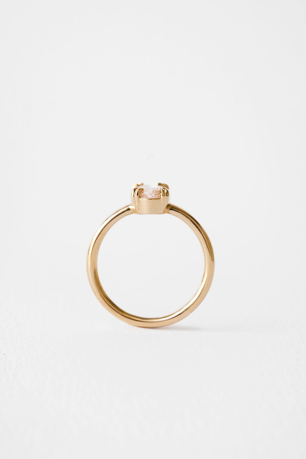 1.65 CT Champagne Moval Solitaire Lab Grown Diamond Engagement Ring