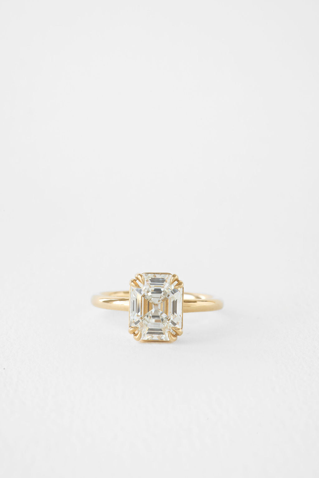 2.92 CT Old Cut Emerald Solitaire Lab Grown Diamond Engagement Ring