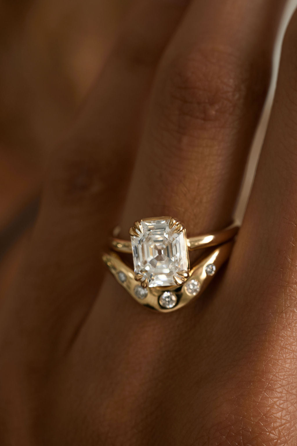 2.92 CT Old Cut Emerald Solitaire Lab Grown Diamond Engagement Ring