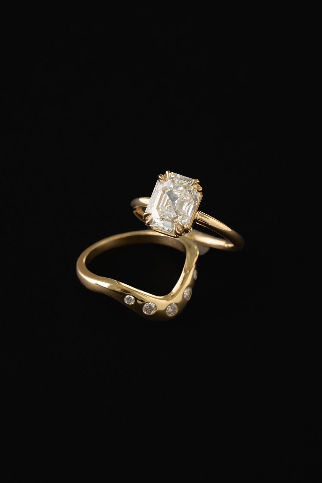2.92 CT Old Cut Emerald Solitaire Lab Grown Diamond Engagement Ring